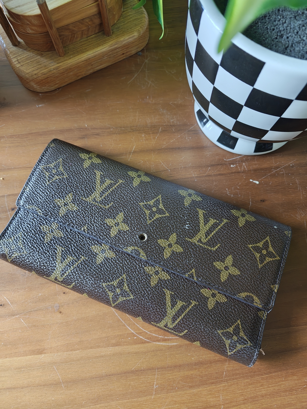 Louis Vuitton Monogram Continental Wallet in Brown and Gold
